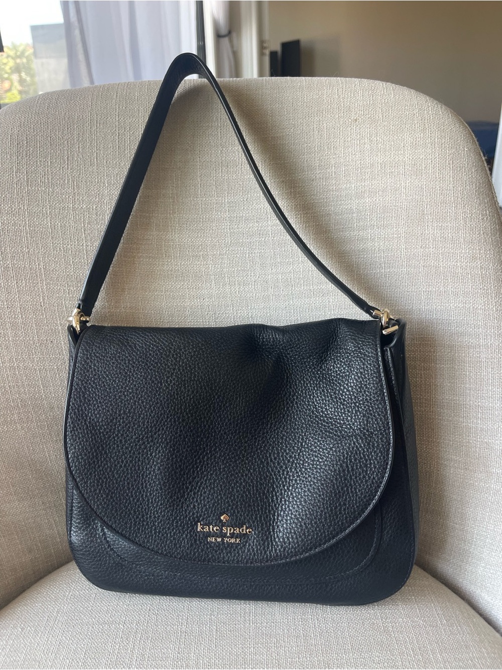 kate spade kailee Black Leather Shoulder Bag with